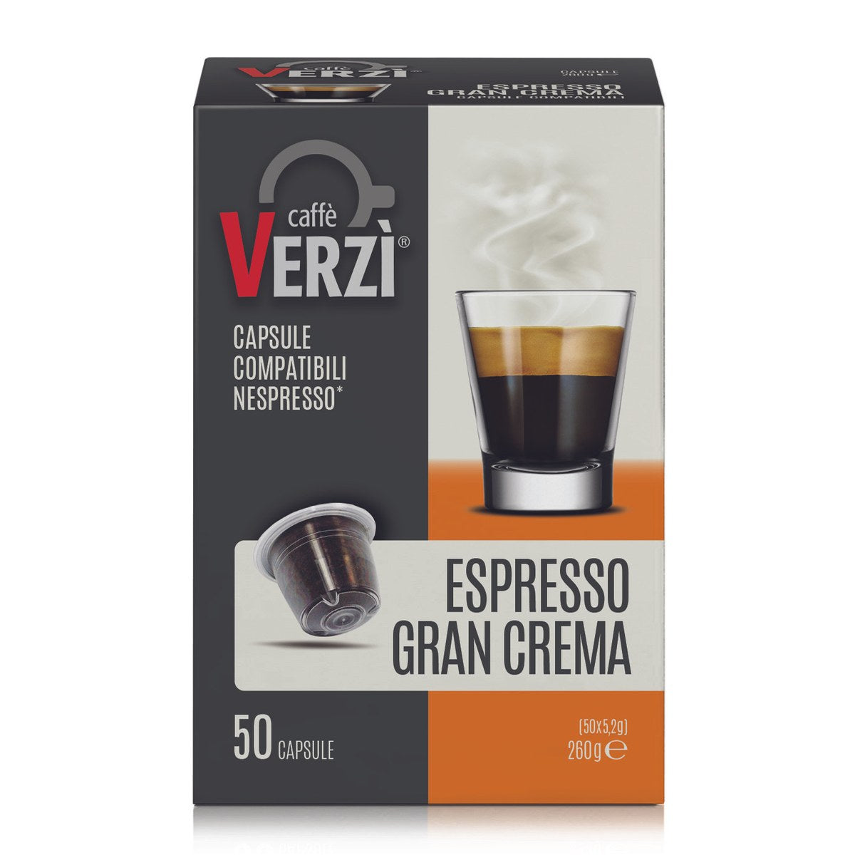 Verzì Caffè Espresso Gran Crema – 50 capsule compatibili Nespresso